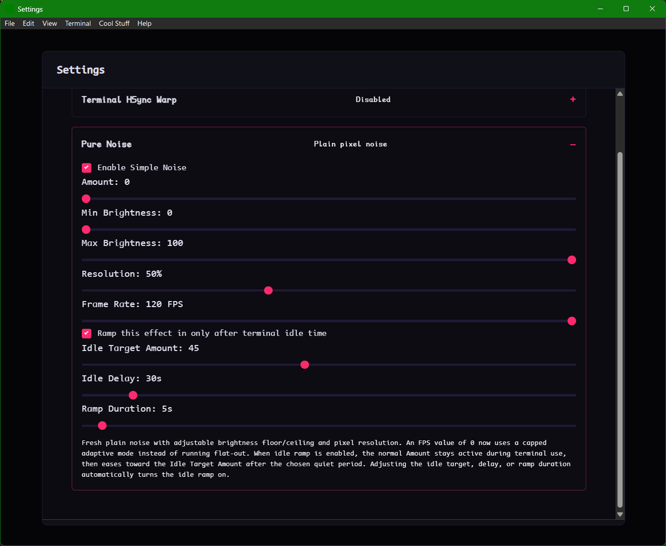 Idle-time noise controls