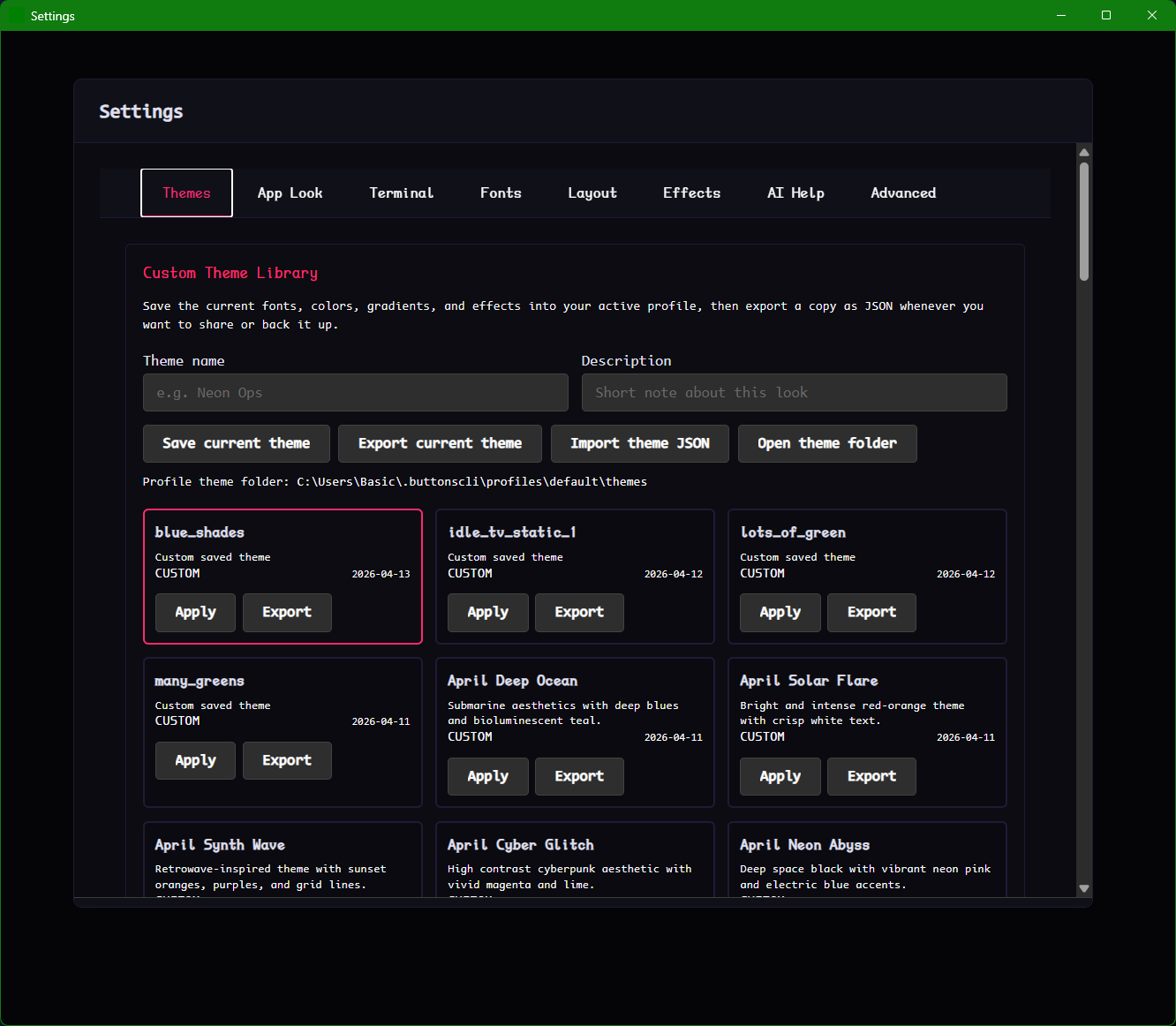 Theme library